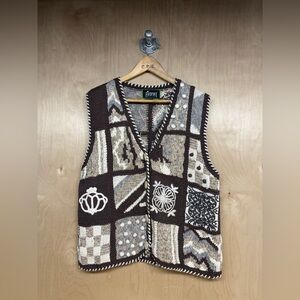 Funsport Patchwork Knit Cardigan Vest